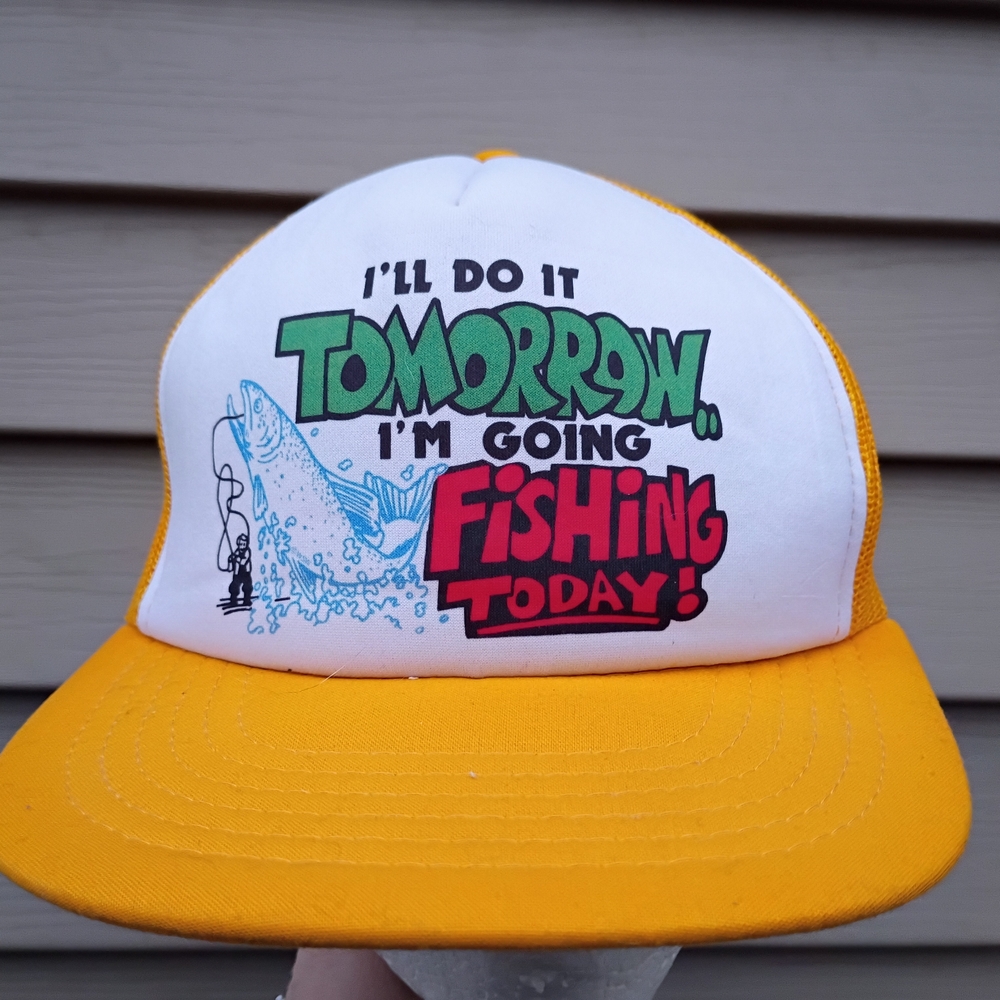 Vibrant Yellow and White Fishing Hat